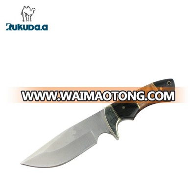 OEM wood handle fixed blade pocket knife with sheath